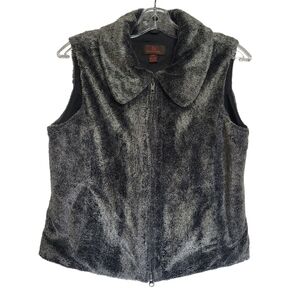 Danier Faux Fur Zipped Collared Gray Vest Size S